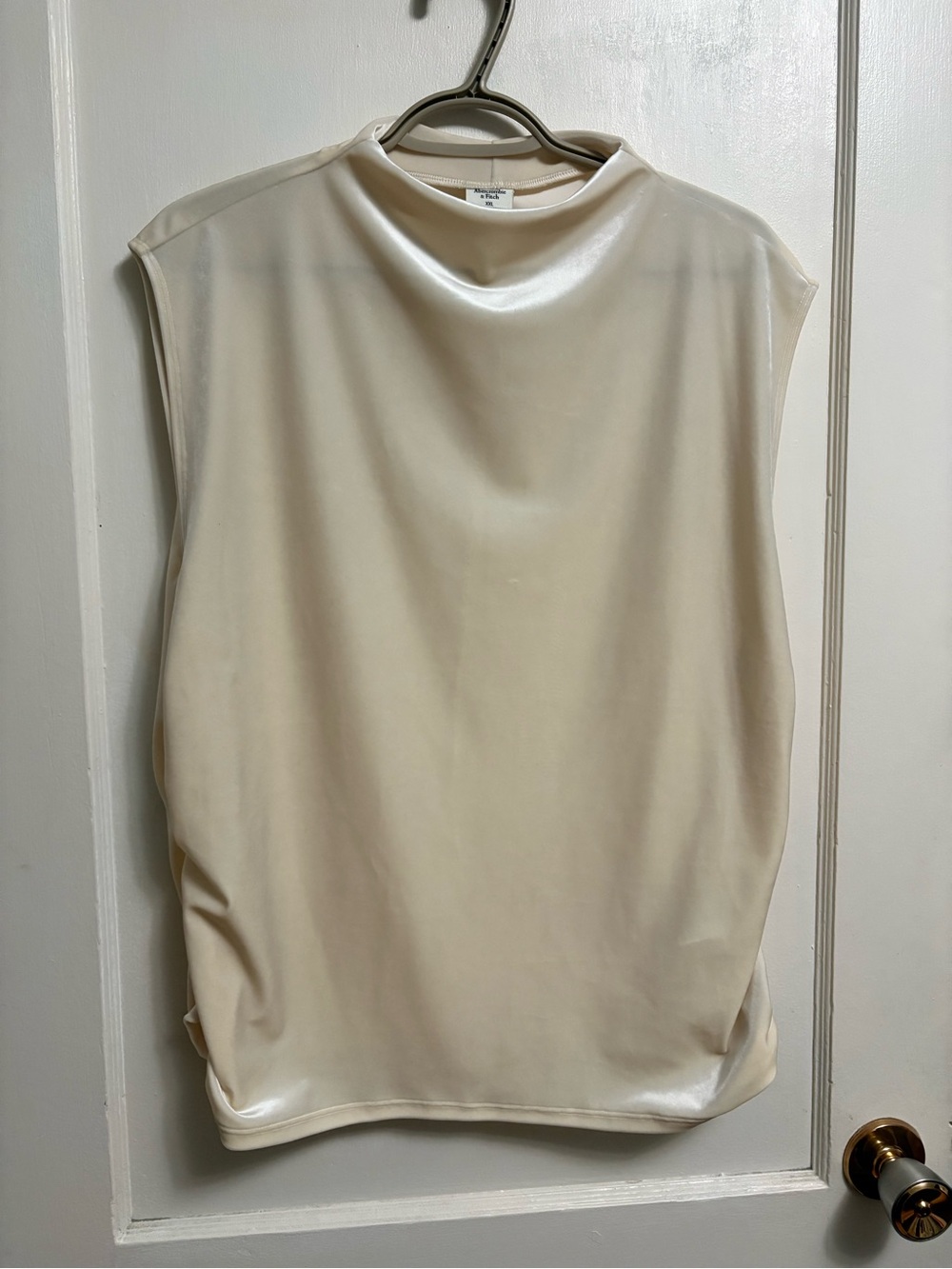 Sleeveless Cream Velour Women's Top